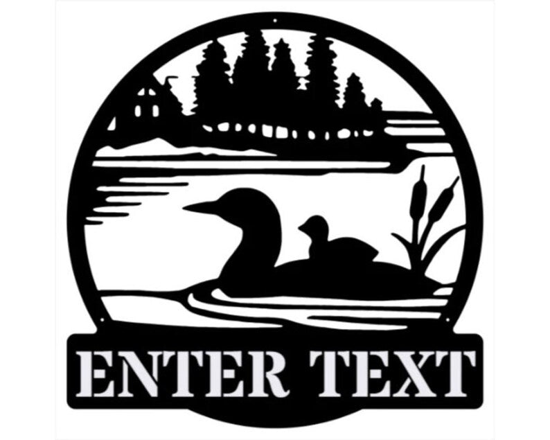 Duck Sign Metal Wall Art, Custom Name Sign for Bird Lover