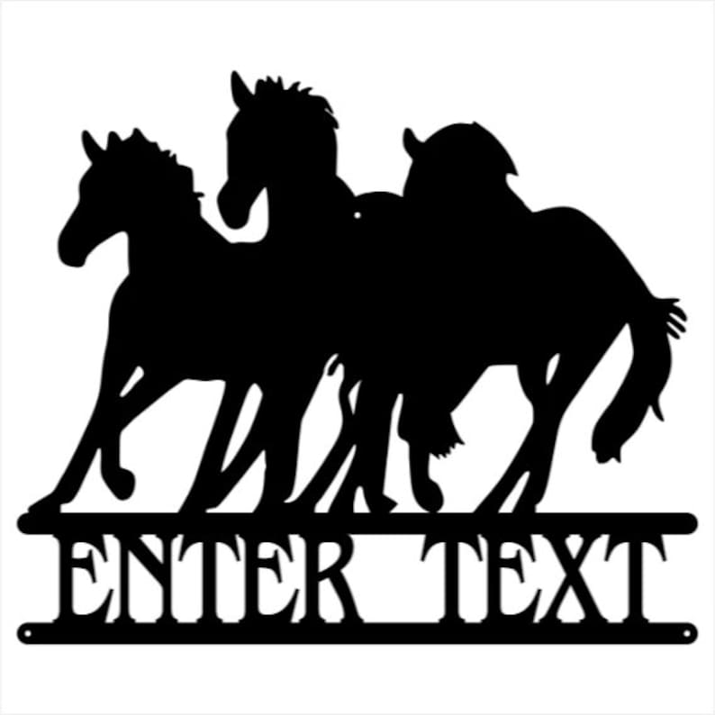 Running Horses Wall Art for Home Decor, Custom Metal Sign