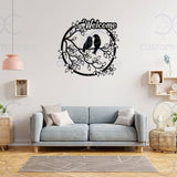 Birds on a Branch Metal Wall Art, Welcom Metal Wall Art