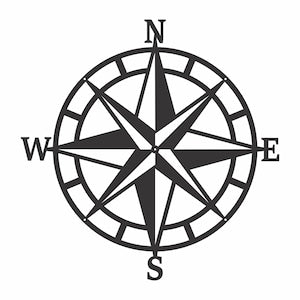 Nautical Compass Home Office Decor, Geometric Compass Sign