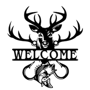 Animal Head Wall Decor, Metal Fish Wall Art, Metal Welcome Sign