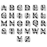 Split Monogram Metal Name Sign, Custom Name Sign