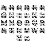Split Monogram Metal Name Sign, Custom Name Sign
