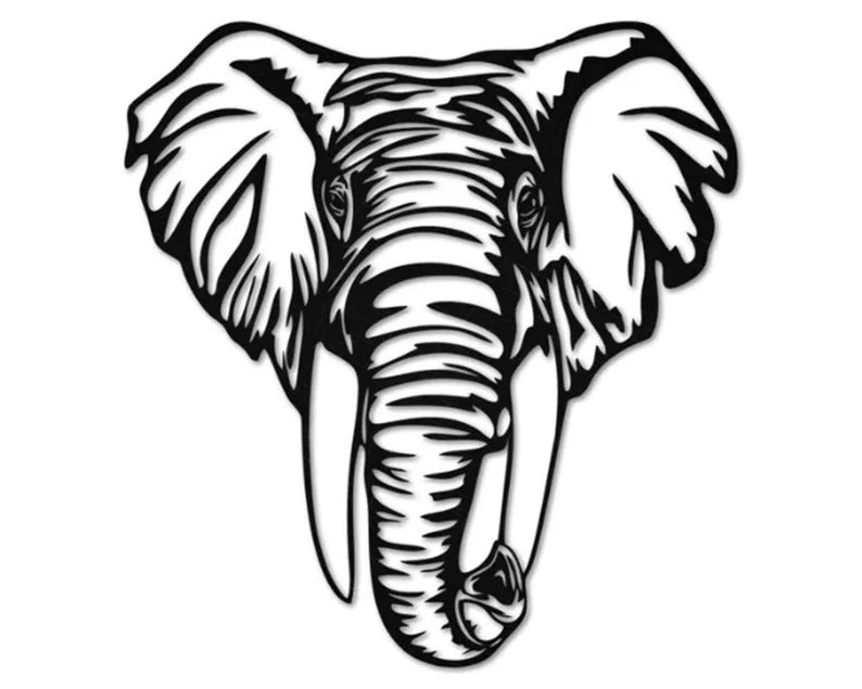 Elephant Metal Sign | Elephant Wall Art Animal Decoration | Elephant Head Decor Trendy Wall Art | Elephant Wall Decor Gifts