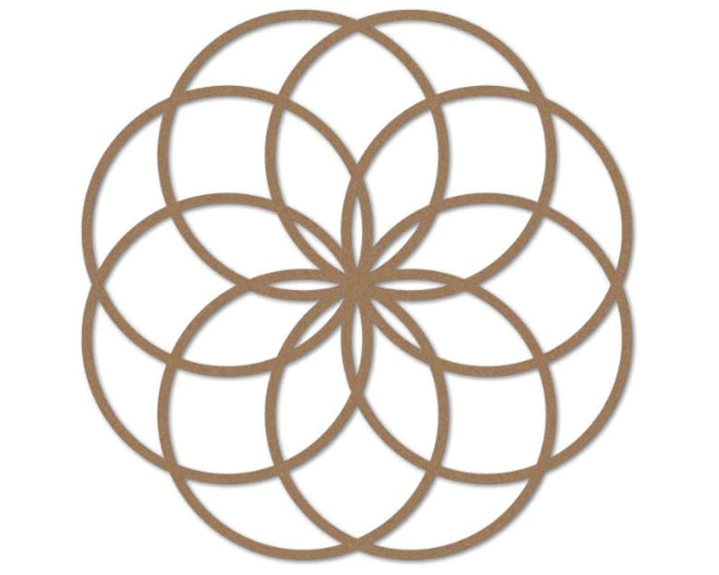 Geometric Flower of Life Metal Wall Art, Metal Flower Wall Decor