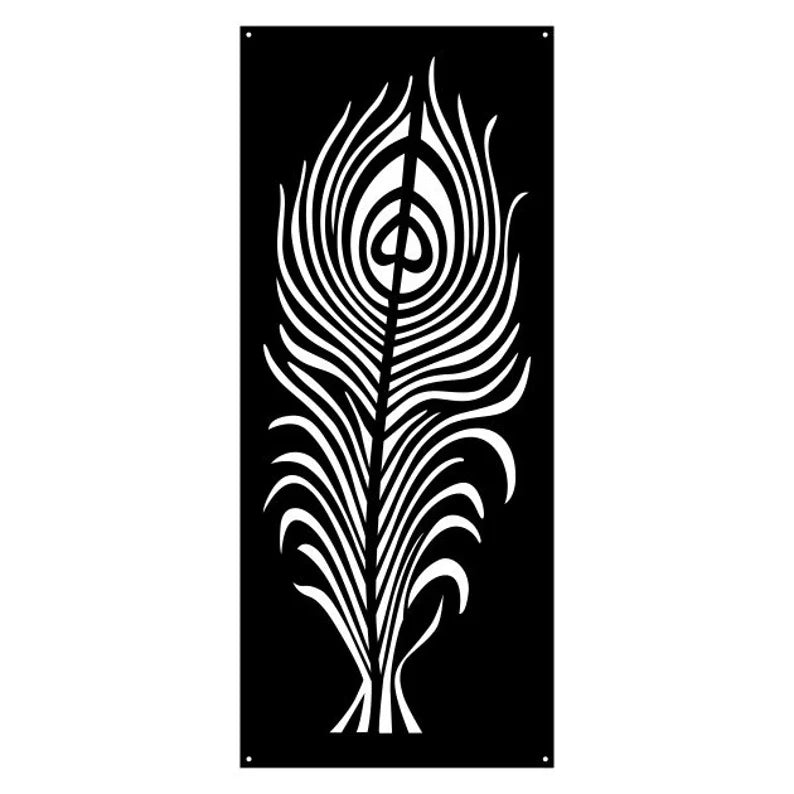 Feather Metal Wall Art, Peacock Feather For Living Room Decoration, Metal Feathers For Best House Gift, Indoor And Outdoor Hangings Wall Art