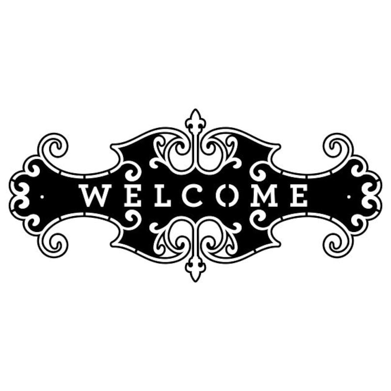 Welcome to Our Home Wall Decor, Black Metal Welcome Wall Sign