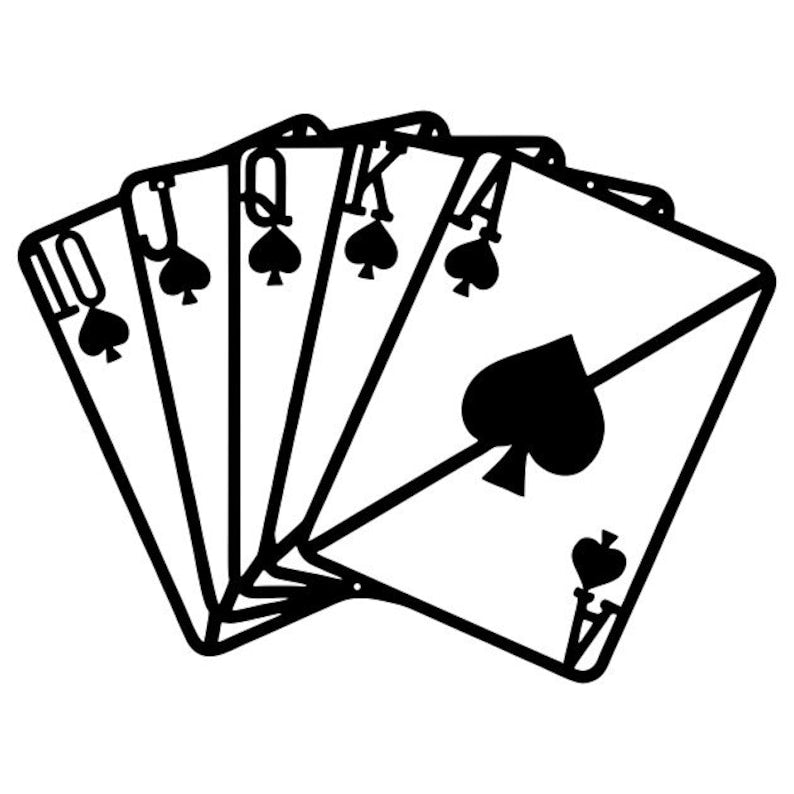 Royal Flush Metal Wall Art, Poker Wall Art for Decoration