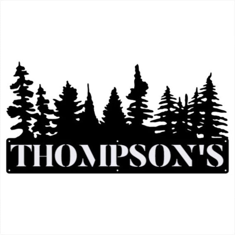 Personalized Tree Line Wall Art, Tree Metal Wall Art