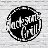 Personalized Grill Metal Wall Art, Outdoor Metal Sign