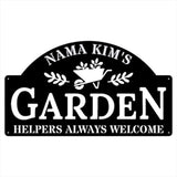 Garden Helpers Always Welcome Metal Sign, Garden Metal Wall Art