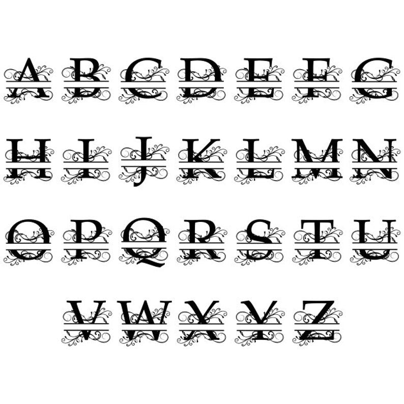 Split Letter Monogram Name Sign, Custom Metal Sign