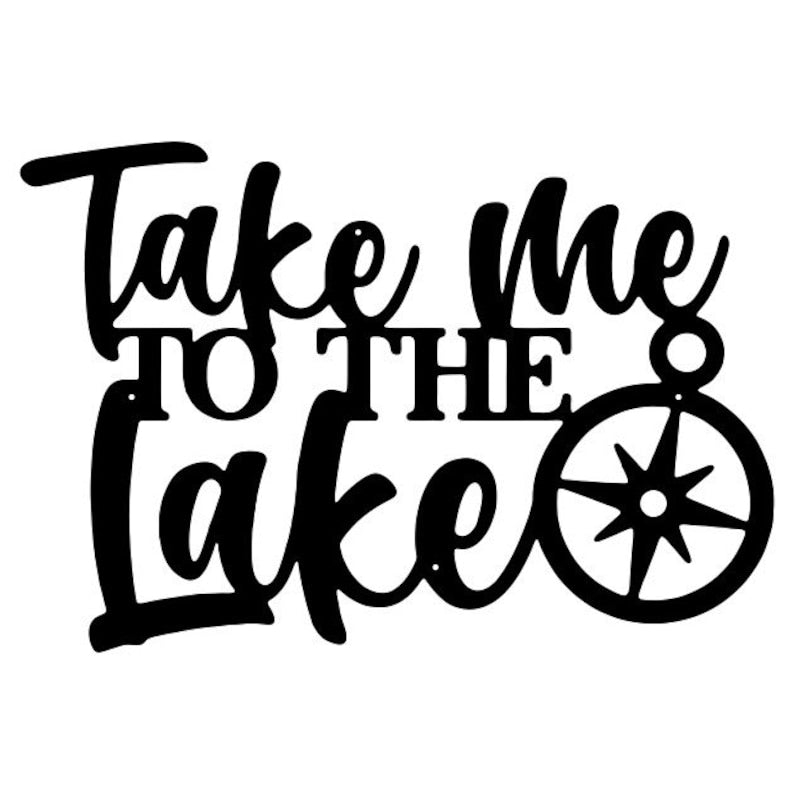 Take Me to the Lake Wall Art, Decorative Metal Art for Walls
