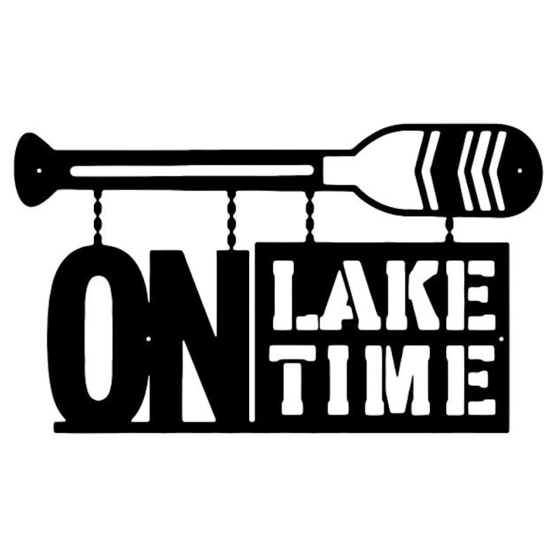On Lake Time Metal Wall Art, Laser Cut Lake House Wall Art