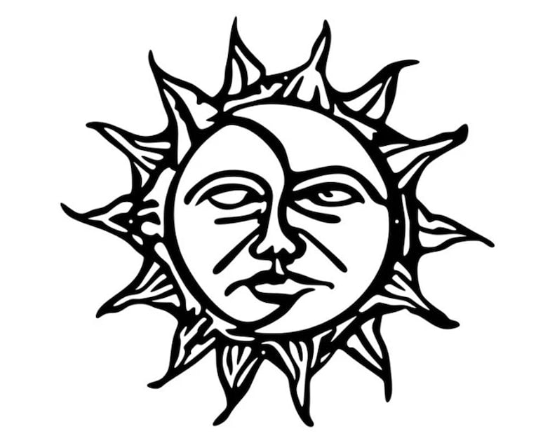 Sun and Moon Metal Wall Art, Sun Moon Wall Decor