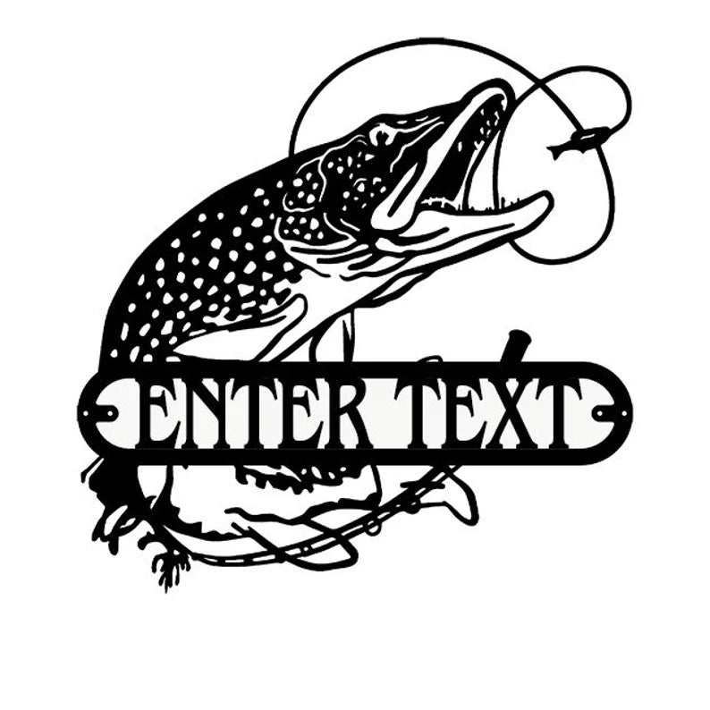 Personalized Metal Fish Wall Art, Fishing Wall Decor