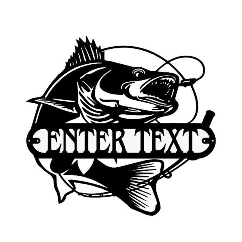 Personalized Metal Fish Wall Art, Fishing Wall Decor