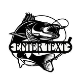 Personalized Metal Fish Wall Art, Fishing Wall Decor