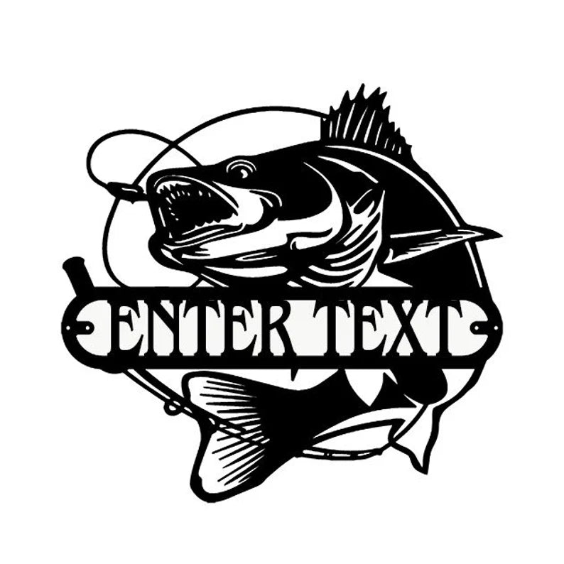 Personalized Metal Fish Wall Art, Fishing Wall Decor