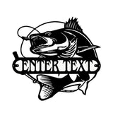 Personalized Metal Fish Wall Art, Fishing Wall Decor