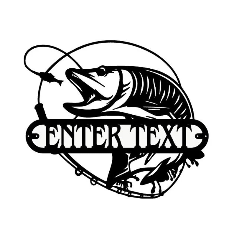 Personalized Metal Fish Wall Art, Fishing Wall Decor