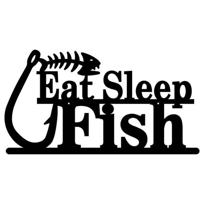 Eat Sleep Fish Metal Wall Art, Fish Wall Decor