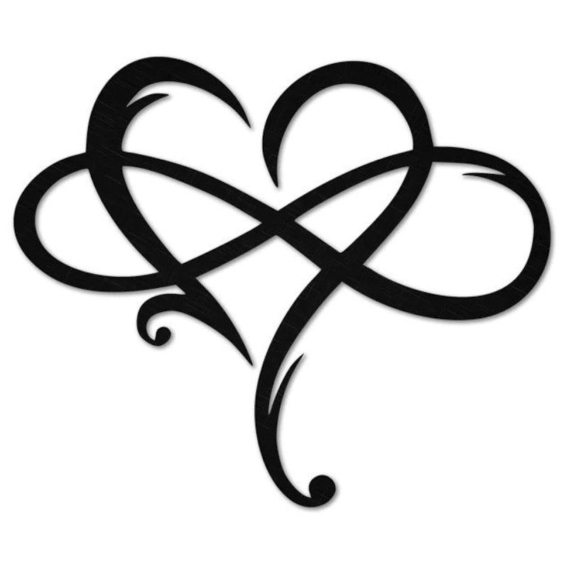 Eternal Love Sign Metal Wall Art, Infinity Heart Wall Art