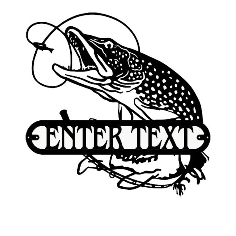 Custom Fishing Name Sign, Outdoor Fishing Wall Decor
