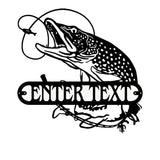 Custom Fishing Name Sign, Outdoor Fishing Wall Decor