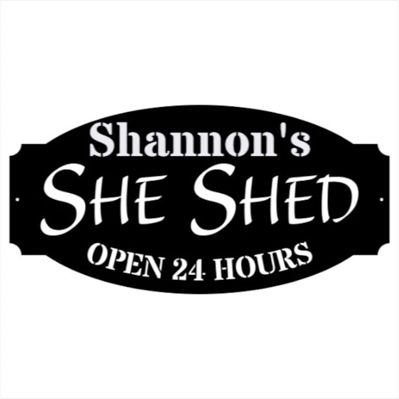 She Shed Sign Metal Wall Art, Metal Name Sign for Wall Decor