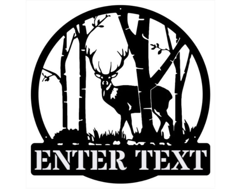 Metal Deer Sign, Deer In The Woods Custom Metal Sign