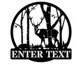Metal Deer Sign, Deer In The Woods Custom Metal Sign