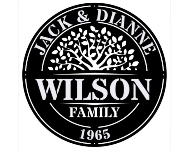 Tree of Life Family Sign Decor, Custom Metal Laser Cut Signs
