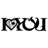 I Love You Sign Metal Wall Art, Black Metal Words Wall Art