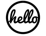 Round Hello Sign Metal Wall Art, Front Porch Sign
