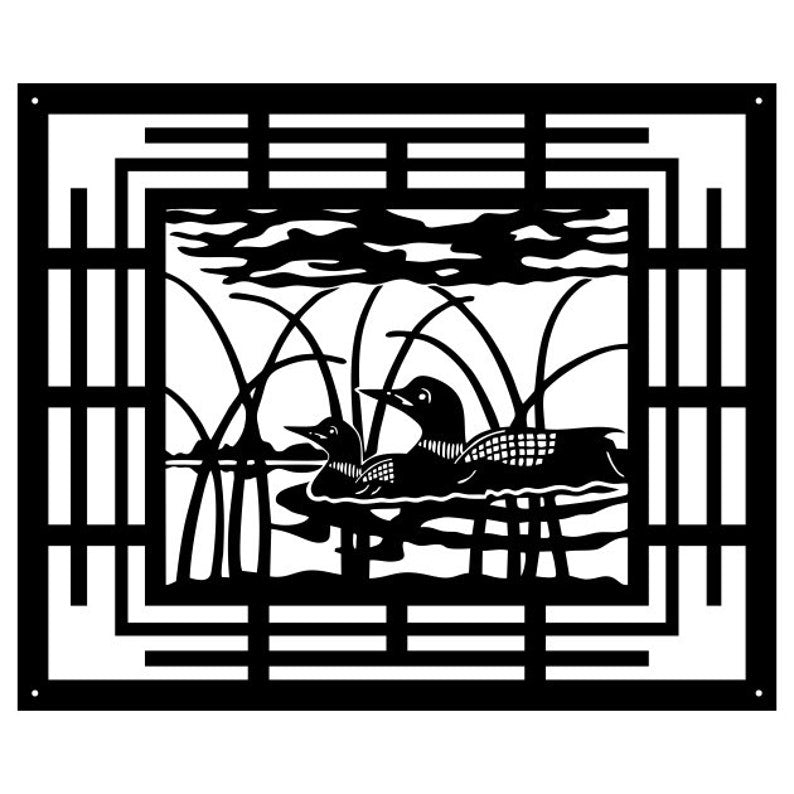 Loon Swimming Wall Art, Duck Sign Metal Wall Art for Bird Lover