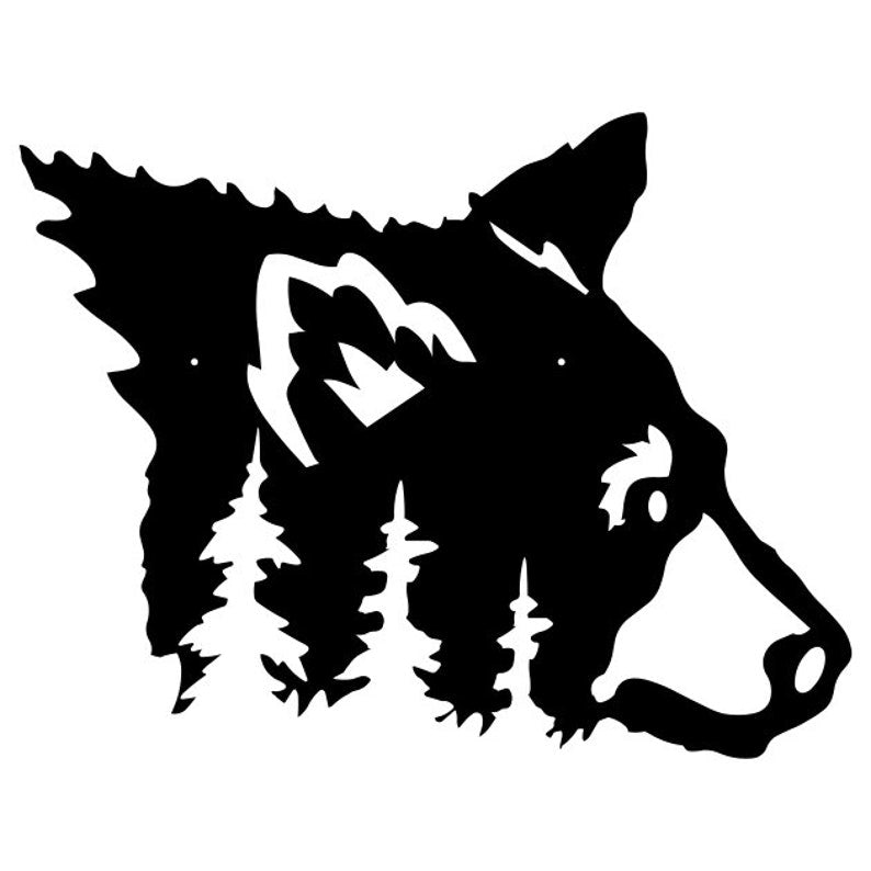 Metal Bear Head Wall Art, Large Metal Wall Art for Outside