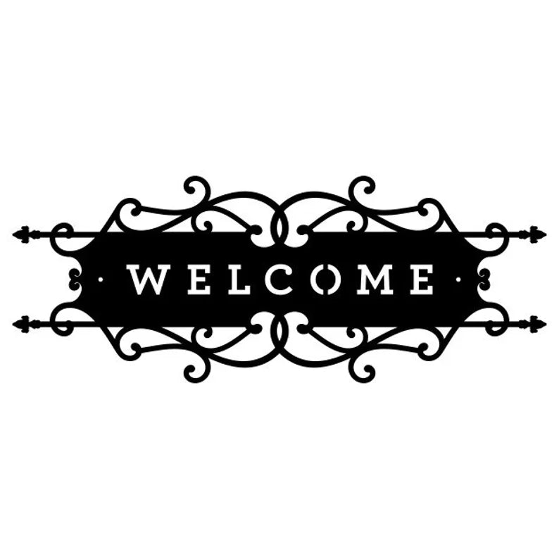 Welcome Sign Metal Wall Art for Front Door Decor, Housewarming Gift