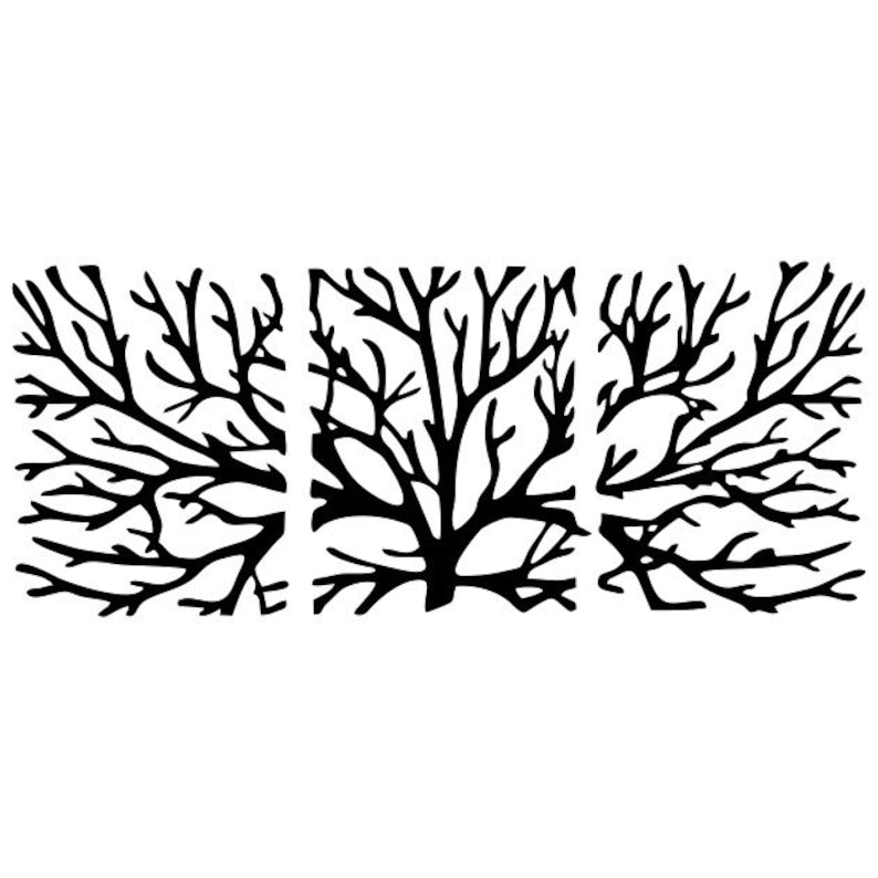 Tree Metal Wall Art Set of 3, 3 Piece Metal Tree Art for Nature Lover