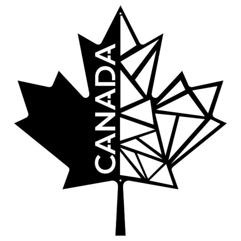 Maple Leaf Canada Sign Wall Art, Maple Leaf Art Above Bed Decor