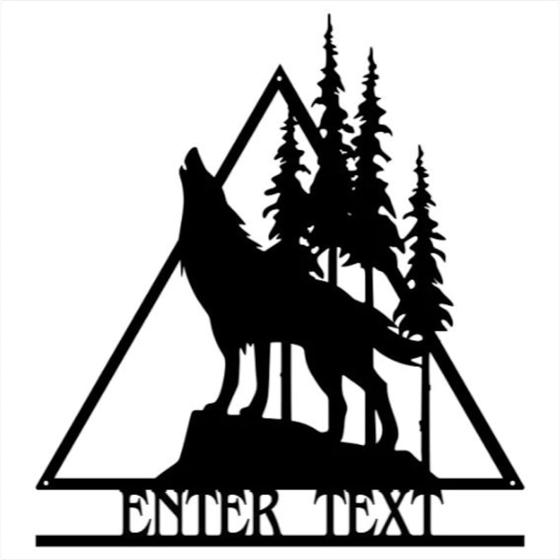 Metal Wolf Wall Art, Custom Metal Sign for Animal Lovers