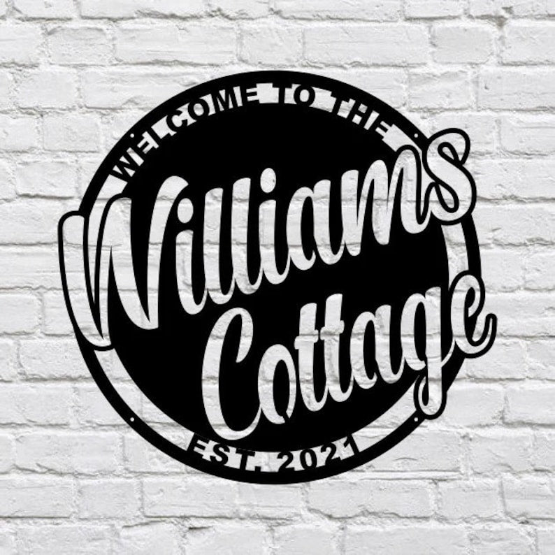 Custom Name Sign Cottage Decor, Trendy Wall Art Metal Name Sign
