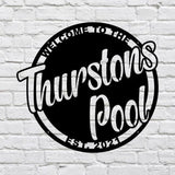 Custom Pool Sign Metal Wall Art, Front Door Sign Metal Wall Decor