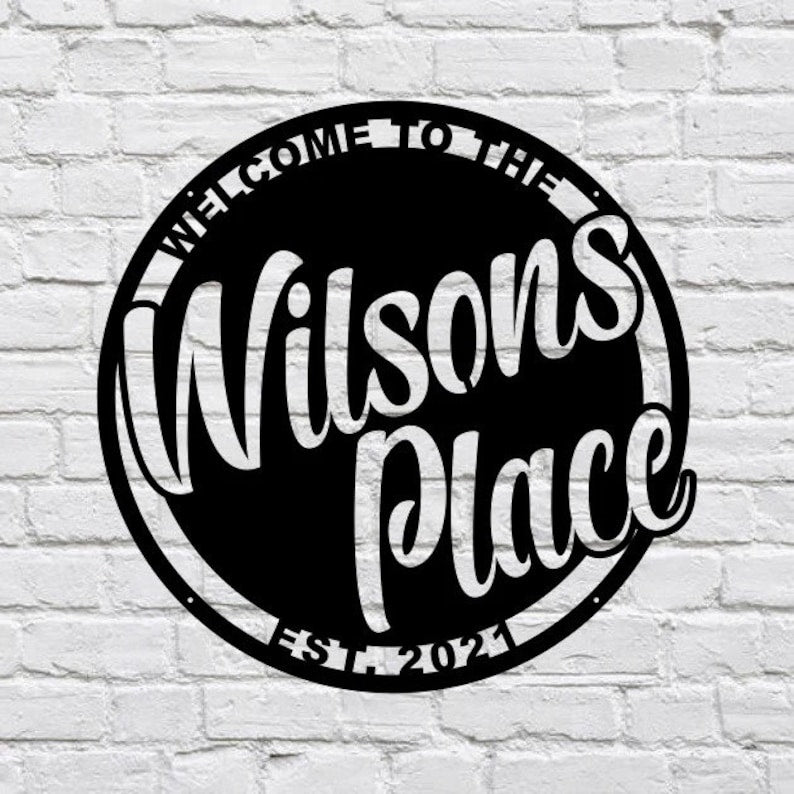 Farmhouse Custom Metal Sign, Trendy Place Metal Sign