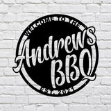 Personalized Bbq Metal Sign, Outdoor Kitchen Sign
