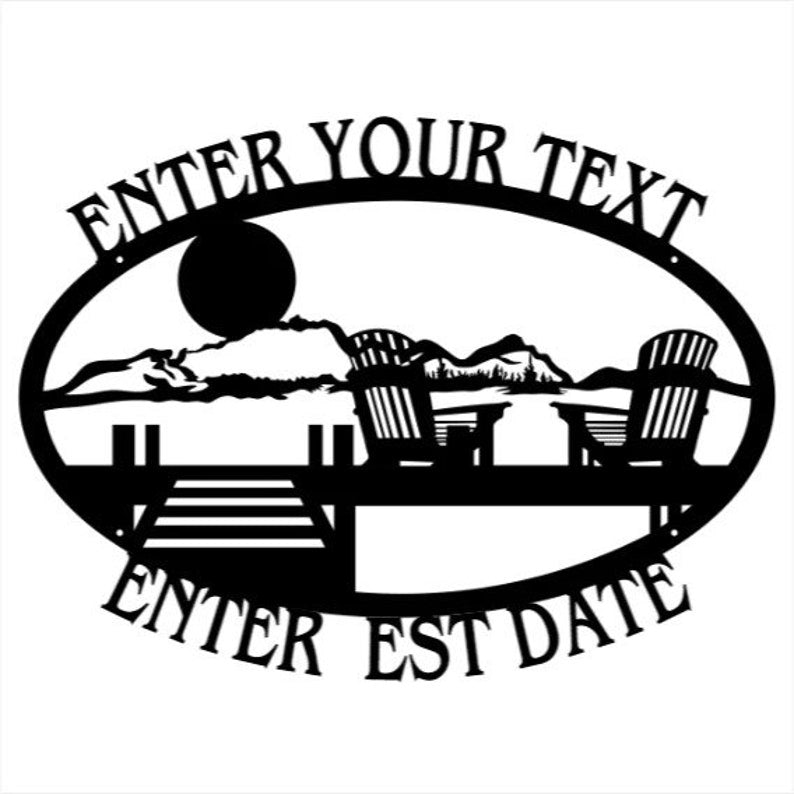Dock Chairs Outdoor Metal Sign, Custom Name Sign