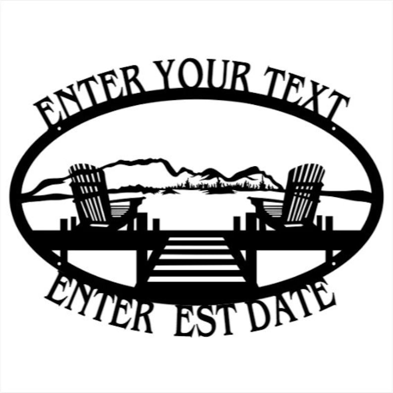 Dock Chairs Metal Wall Art, Custom Name Sign