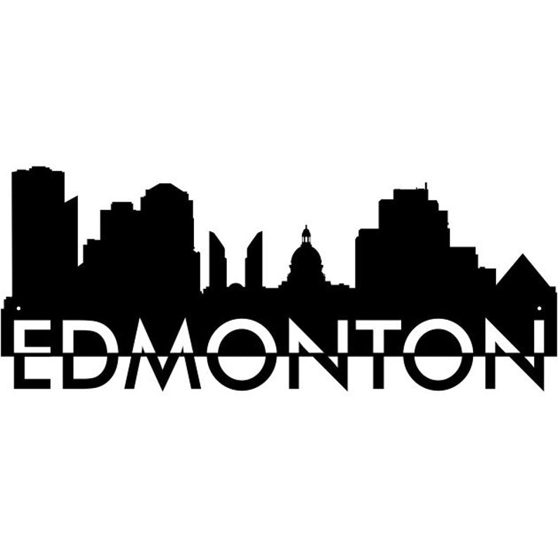 Edmonton Skyline Metal Wall Art, Canada City Wall Art