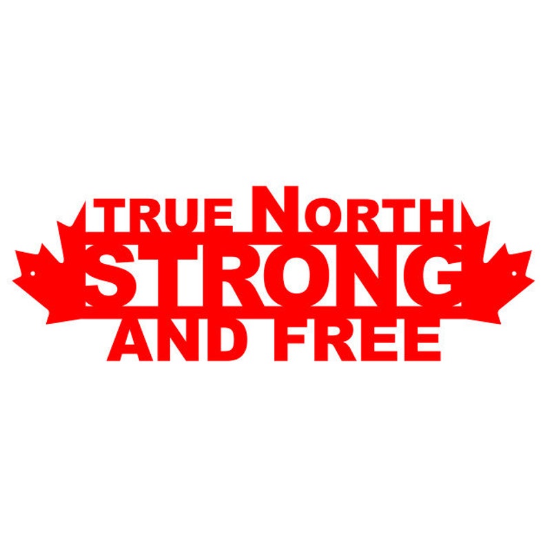 Geometric Metal Wall Art, True North Strong and Free Metal Word Art