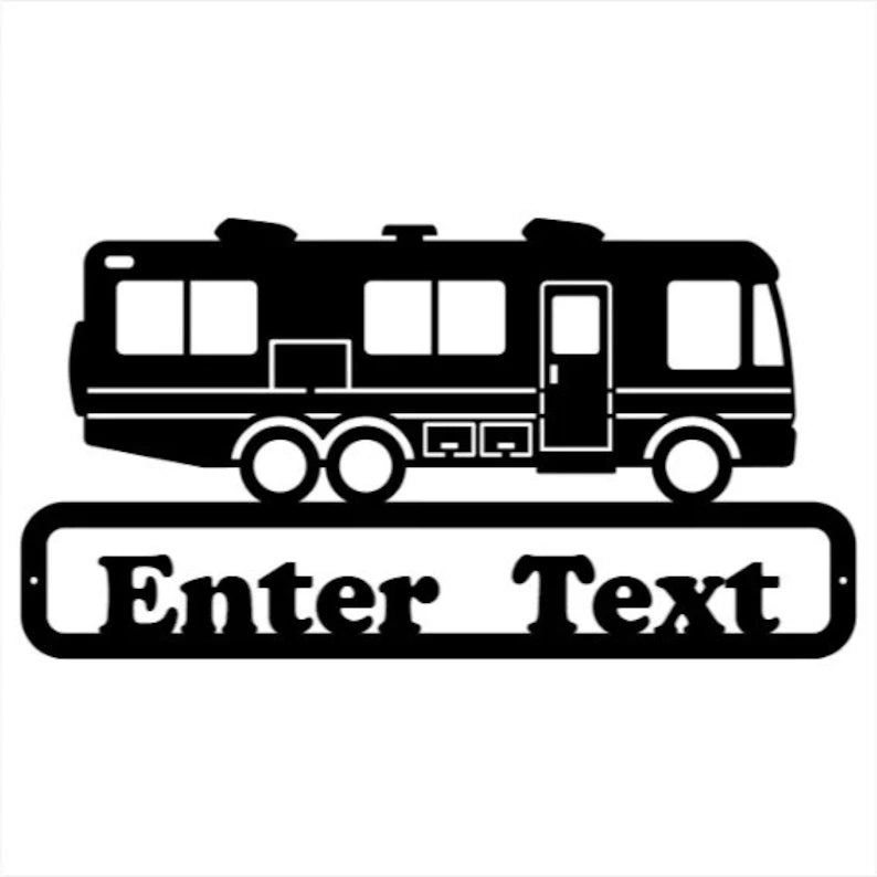 Motor Home Travel Trailer Metal Sign, Personalized Black Metal Wall Art, Laser Cut Travel Trailer Decor, Travel Lover Gift